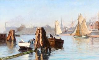 A view from the harbour of Copenhagen