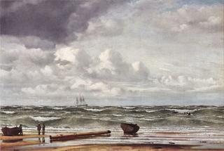 View of the North Sea in Stormy Weather