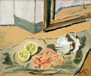 Still life with shrimps and shells