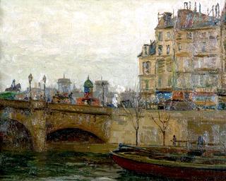 Barge Under the Pont Neuf, Paris