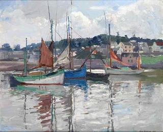 Sailing Boats at Concarneau Harbor, Brittany