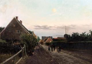 An Animated Street in a Village