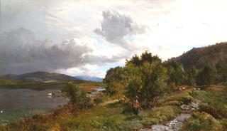 Mountain Landscape with Shepherds and Cattle