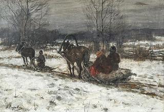 Horse-drawn Sleigh in the Snow