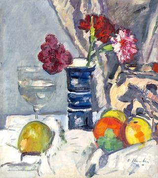 A Still Life Of Roses And Fruit