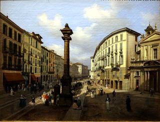 View of Piazza San Babila, Milan