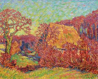 House by Red Trees