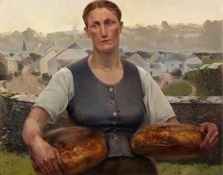 Peasant Carrying Two Loaves of Bread