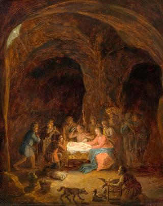 Adoration of the Shepherds in a Cave