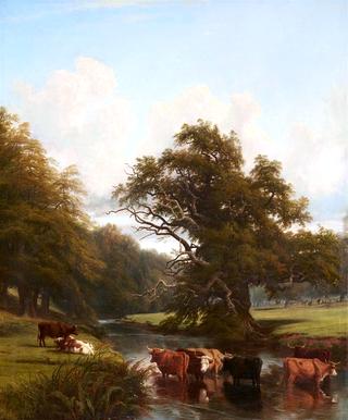 River Landscape with a Herd of Cattle