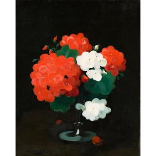 Still- Life Of Red And White Flowers