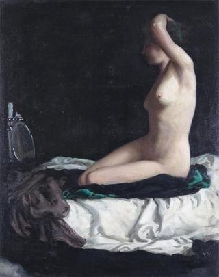 Portrait of a Nude, Kneeling on a Bed