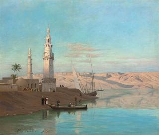 The Nile at Girgeh, dusk