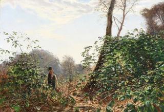 A Boy Going in to a Raspberry Bush