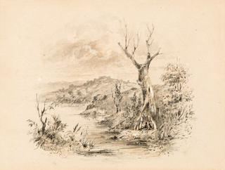 Aboriginal Figure on Riverbank