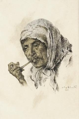 Gypsy Woman with Pipe