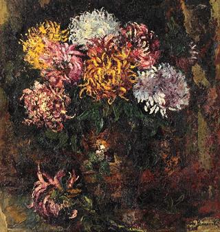 Vase with Chrysanthemums