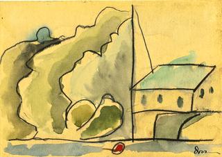 Harbor with Red Bouy