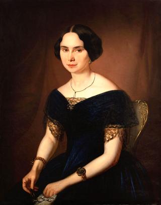 Portrait of a Woman in a Blue Dress
