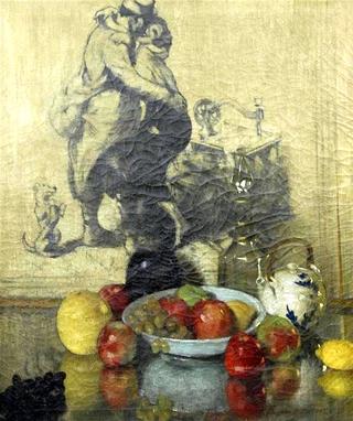 Still life with fruit and dancers