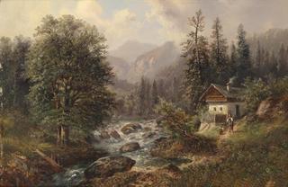 Small Farmhouse by a Mountain Stream