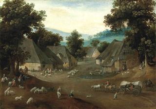 The month of July. A Village Landscape