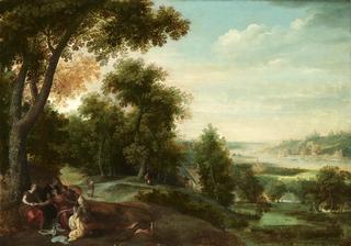 An Extensive Landscape With A Mythological Scene