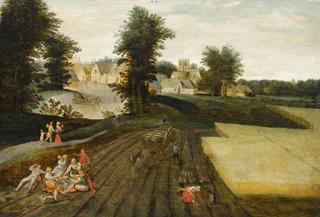 A Landscape With Farmers Harvesting