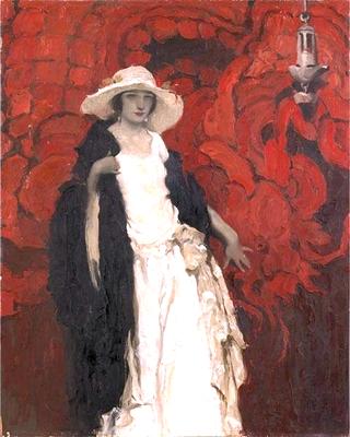 Illustration portrait of a lady in white