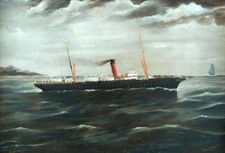 Union Co's SS Rotomahana Passing Pencarrow by Moonlight