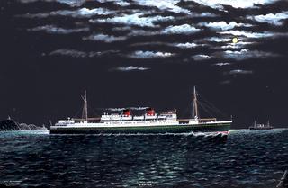 Off Pencarrow By Moonlight - Tasman Liner Awatea