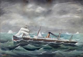 S.S. Ionic Passing Icebergs During Homeward Passage
