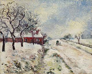 Road and House under Snow, Eragny