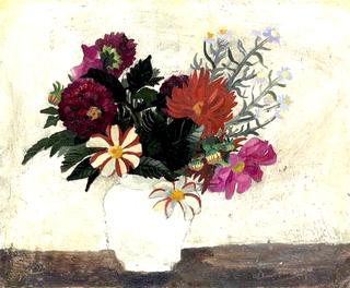Flowers in a White Pot