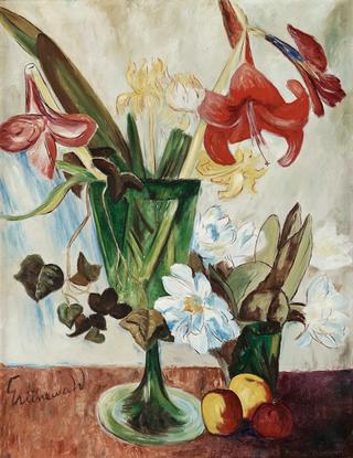 Still Life with Amaryllis and Apples