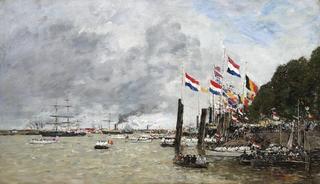 Antwerp, the English Fleet Arrives to Claim the Remains of Soldiers Buried in the Citadel