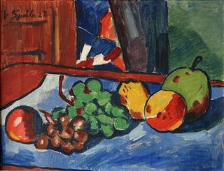 Still-Life - Bananas, Apples and Grapes