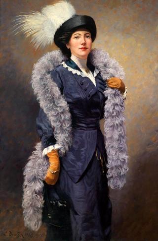 Elegant Lady with a Plumed Hat