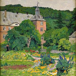 Castle and garden in summer