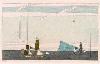 Two Sailing Ships and Iceberg