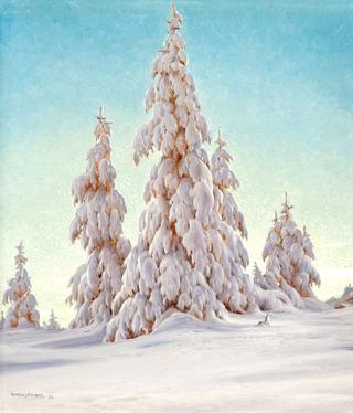 Winter Landscape with Snow-Clad Firs