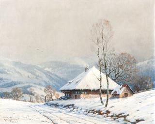 Deeply Snow-Covered Black Forest house