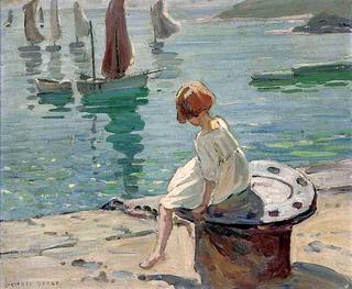 A Girl on a Sunlit Quayside, St. Ives