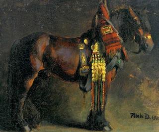 Study of a Draft Horse in Parade Regalia