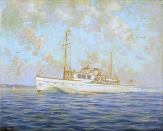A Cabin Cruiser at Sea