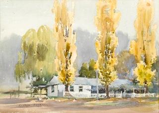 Home of C.Petersen with Poplars
