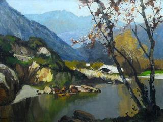 River Landscape with a Bridge