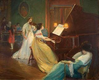 Parlor Scene with Evening Concert
