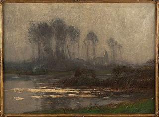 Misty river scene