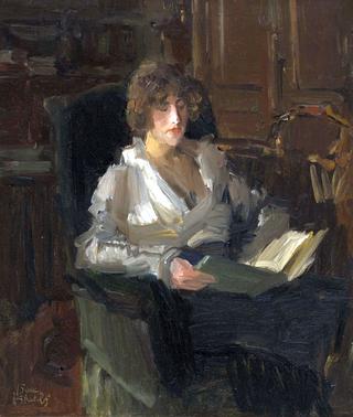 Sophie de Vries Reading in the Studio of Israels in the Hague